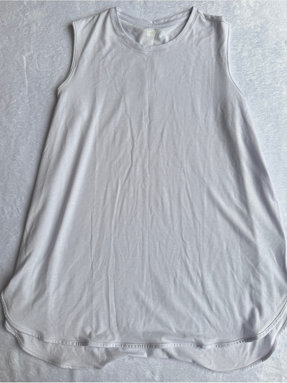 Lands' End Tank Top L 14-16 - Light Gray Lavender Sleeveless - 58% Poly Modal